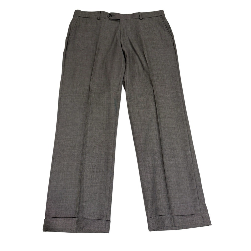 Ballin Comfort-EZE Super 110s Wool Dress‎ Pants Gray Pleated 36x28